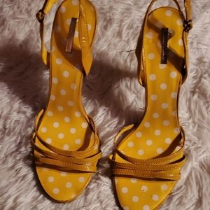 Yellow Michael Antonio slingback 4" heels, size 10m